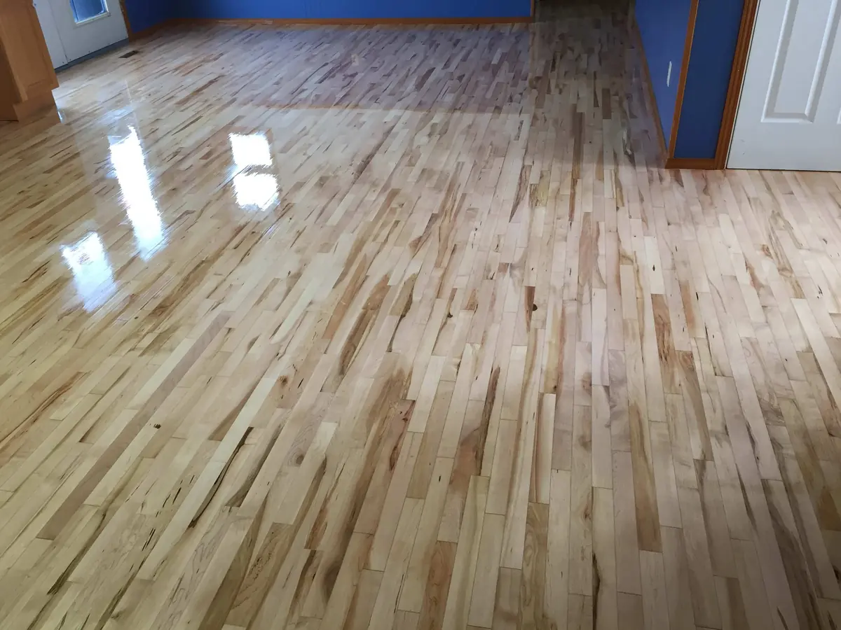 Maple floor under a gloss finish